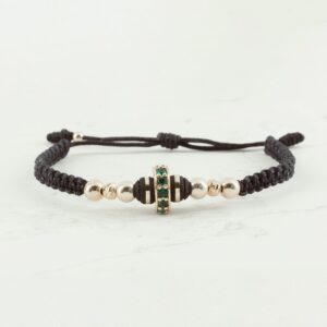 PULSERA TAMBOR ESMERALDA 4 Y 5MM